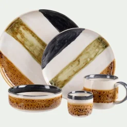 Mug en grès peint 40cl - marron