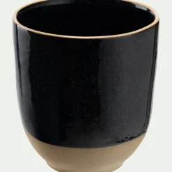 Mug en grès recyclé D9,2cm - noir