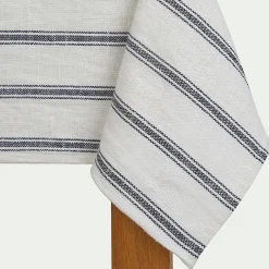 Nappe en lin et coton noir et blanc 170x250cm
