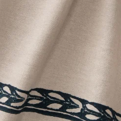 Nappe finition imprimé Kissos en lin et coton 150x250cm - beige alpilles