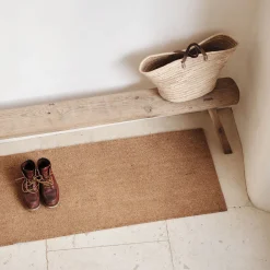 Paillasson en fibres de noix de coco et revers en vinyle - naturel 60x150cm