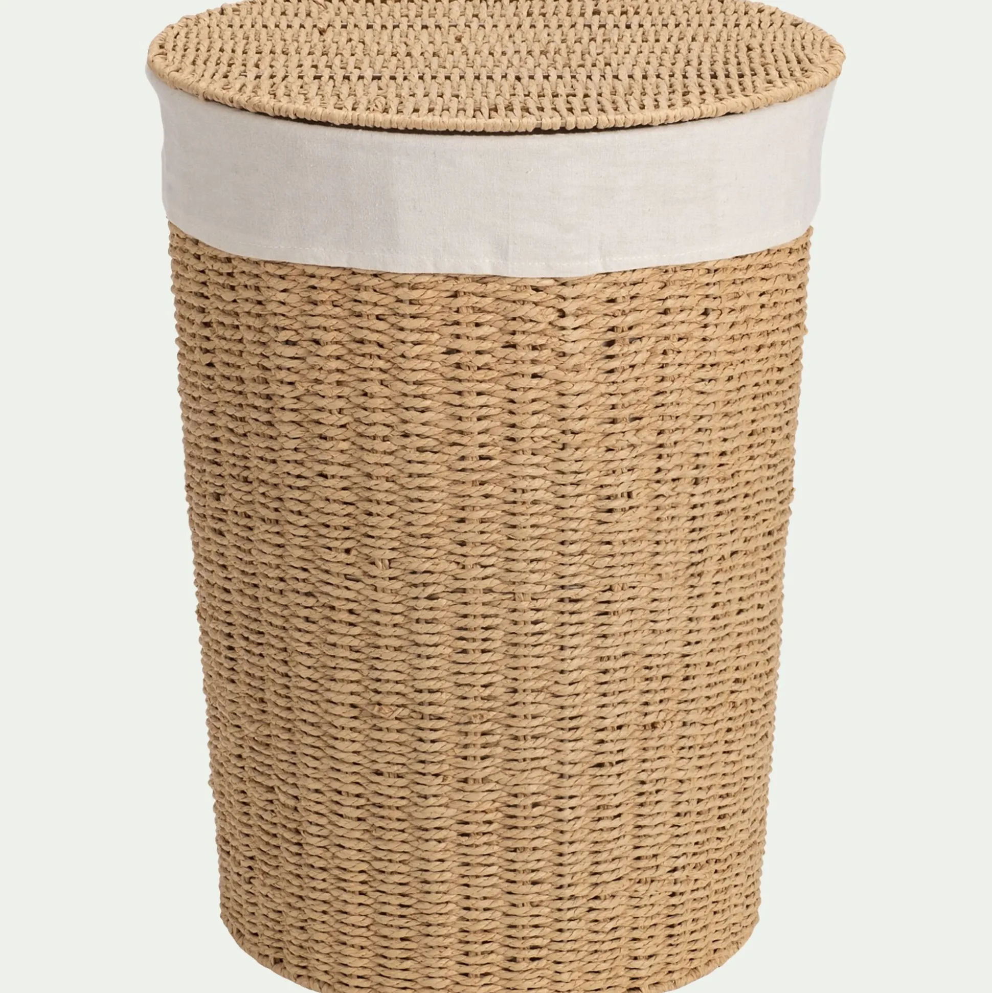 Panier à linge en corde de papier rond H54xD40 cm - naturel