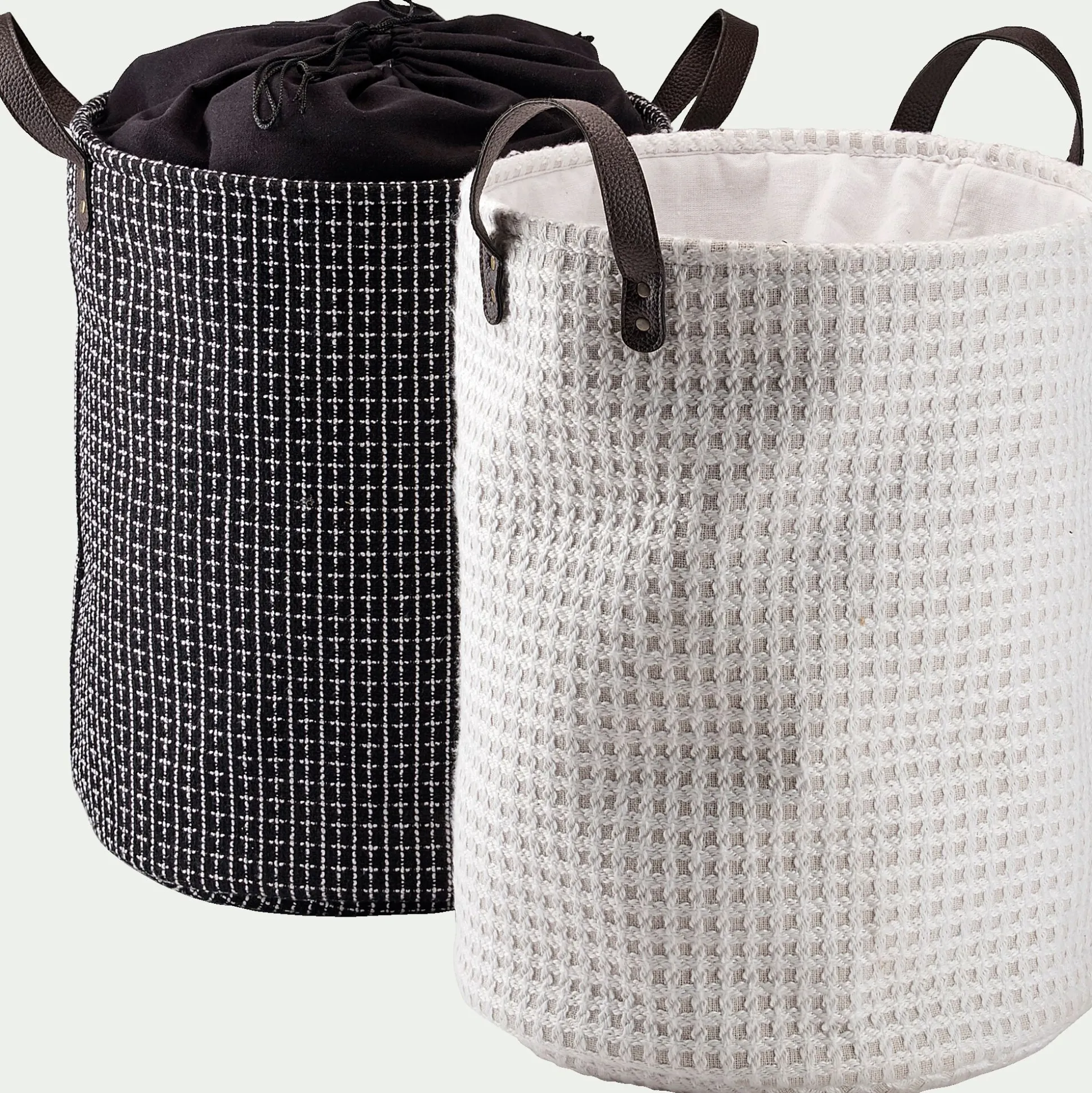 Panier à linge en tissu - noir H50xD38cm