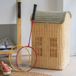 Panier à linge maison en rotin H55cm - naturel