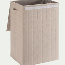 Panier à linge pliable en tissu H60cm - beige