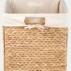 Panier carré en jacinthe d'eau - H30xL30cm