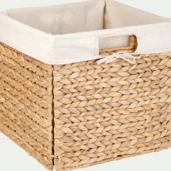 Panier carré en jacinthe d'eau - H30xL30cm