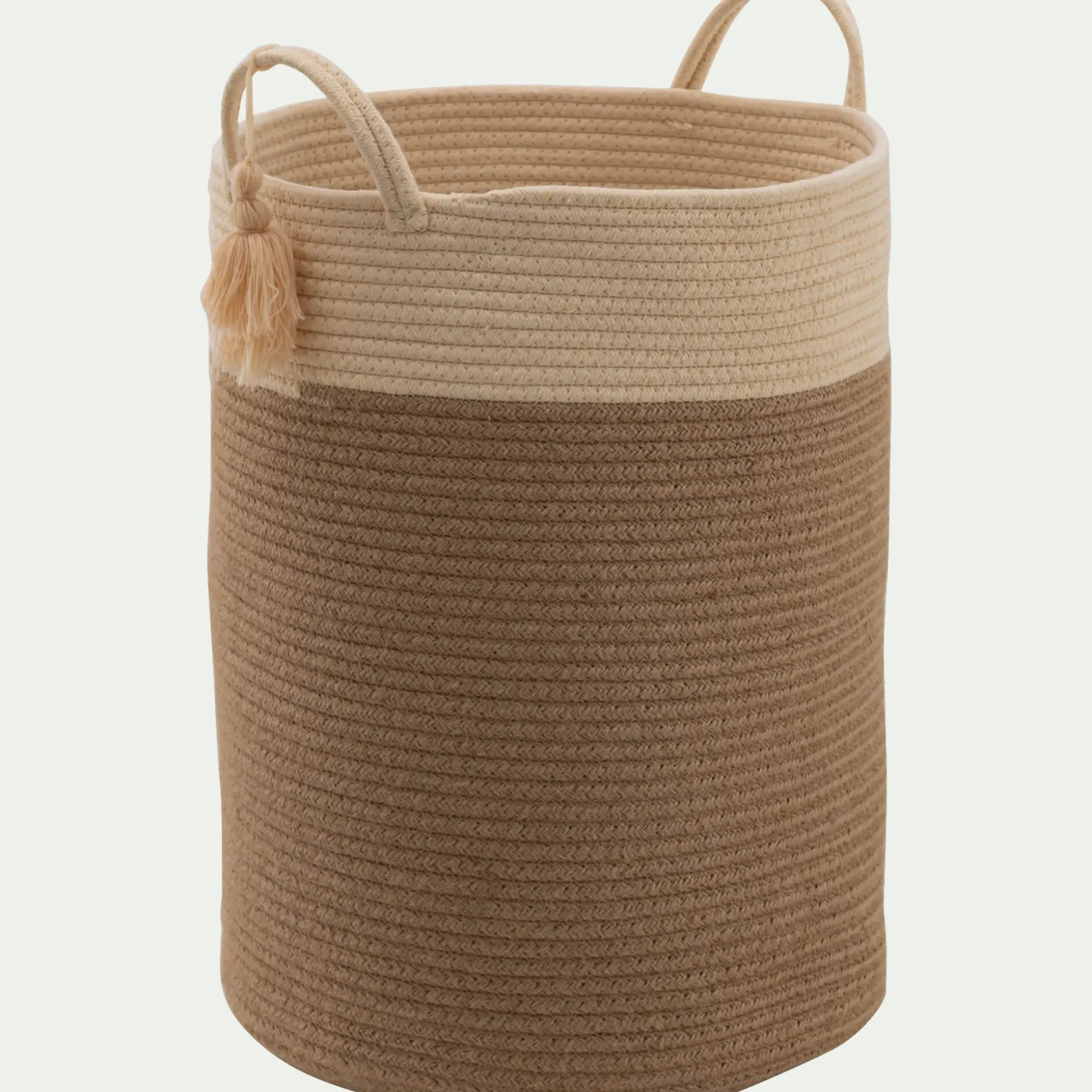 Panier de rangement en polycoton D38xH50cm - beige