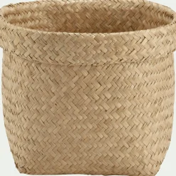Panier en jonc de mer - naturel H18xD24cm