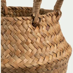 Panier en jonc de mer - naturel H14,5xD16,5cm