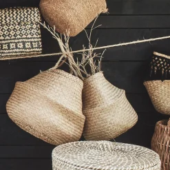 Panier en jonc de mer D30cm - naturel