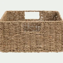 Panier en jonc de mer H15xL30xl30cm - naturel