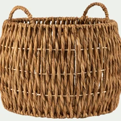 Panier rond en jonc de mer tressé H37xD45cm - naturel