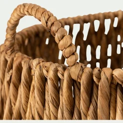 Panier rond en jonc de mer tressé H37xD45cm - naturel