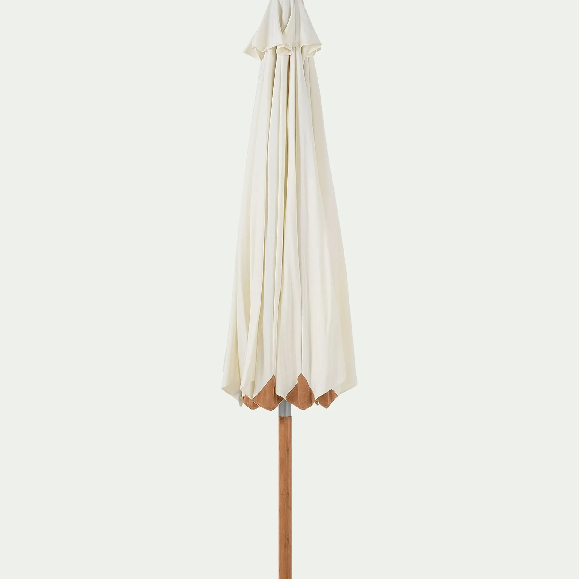 Parasol droit en bambou D270cm - blanc écru