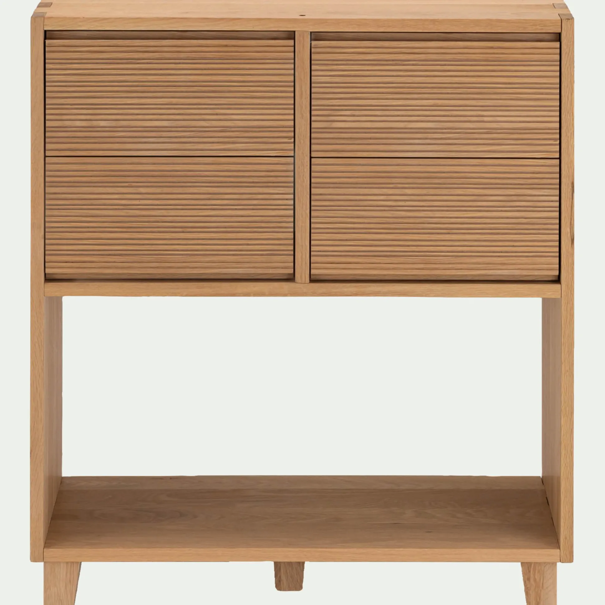 Petit buffet en bois de chêne avec tiroirs striés - bois clair