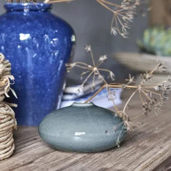 Petit vase en grès H6,5cm - bleu