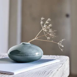 Petit vase en grès H6,5cm - bleu