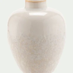 Petit vase en grès texturé H12,5 - blanc