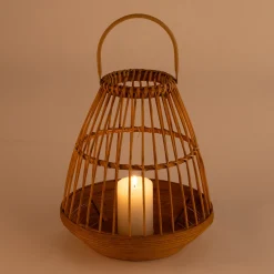 Photophore en bambou D28xH32cm - naturel