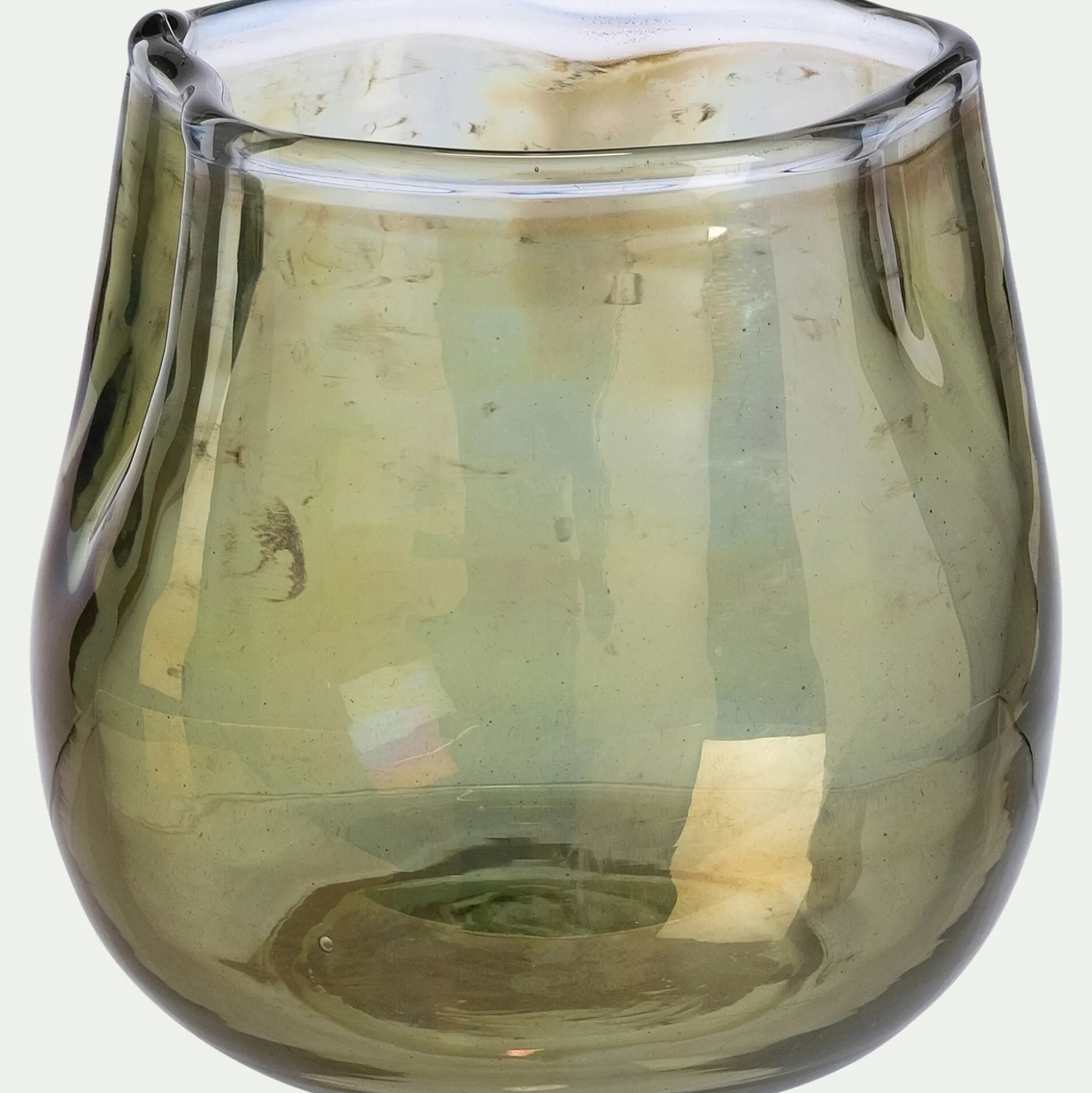 Photophore en verre - vert (modèle aléatoire)