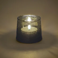 Photophore en verre bullé D6cm - transparent