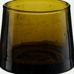 Photophore en verre bullé D6cm - vert mousse