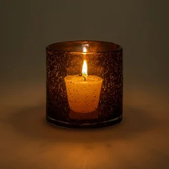 Photophore en verre bullé D10cm - brun rustrel