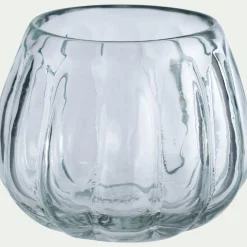 Photophore en verre D9cm - gris