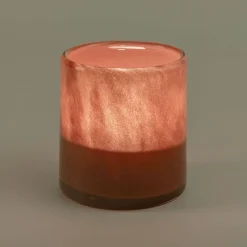 Photophore en verre D8xH8cm - marron