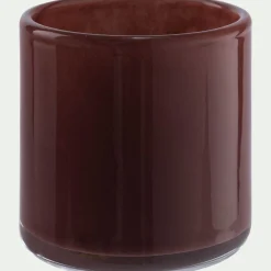 Photophore en verre D8xH8cm - marron