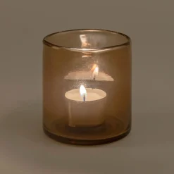 Photophore en verre teinté D8cm - brun rustrel