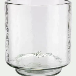 Photophore en verre trouble D13xH14cm - transparent