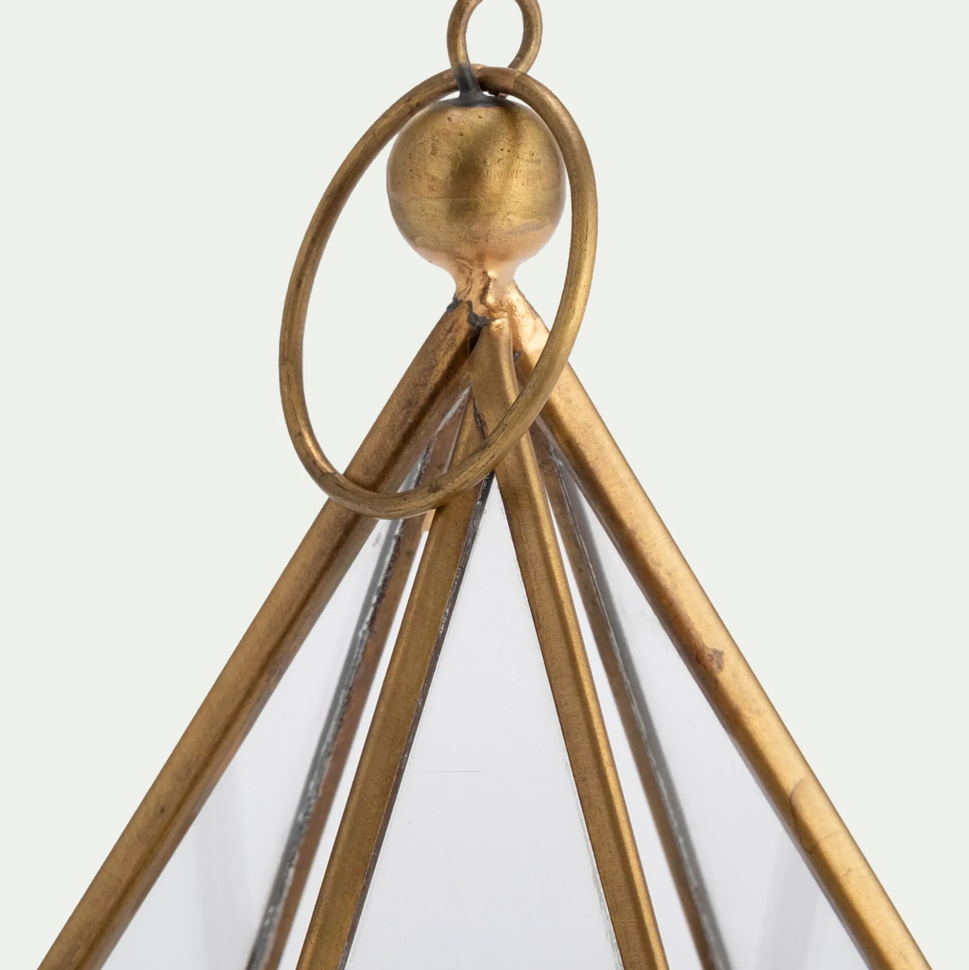 Photophore lanterne en métal H19cm - doré