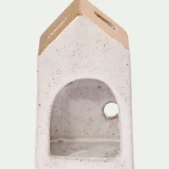 Photophore maisonnette de Noël en dolomite H10,6cm - gris