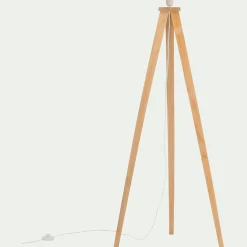 Pied de lampadaire en bois d'hévéa H130,5 cm - bois clair