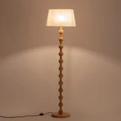 Pied de lampadaire en bois d'hévéa H142 cm - bois clair