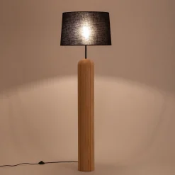Pied de lampadaire en bois d'hévéa H138 cm - bois clair