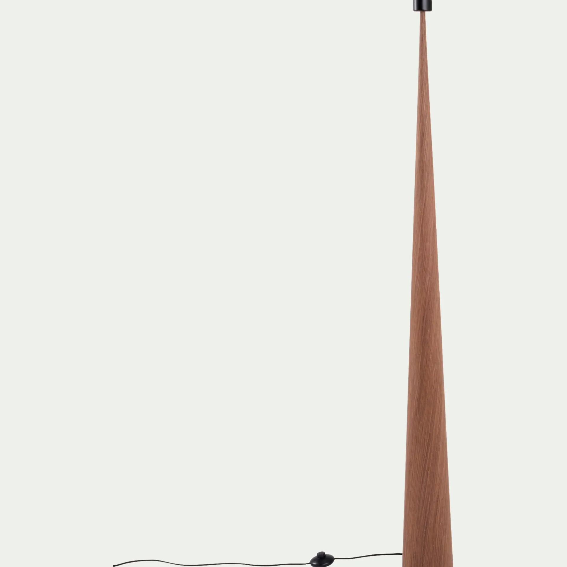 Pied de lampadaire en métal effet bois H157cm - bois foncé