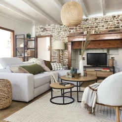 Pied de lampadaire en rotin H131cm - naturel