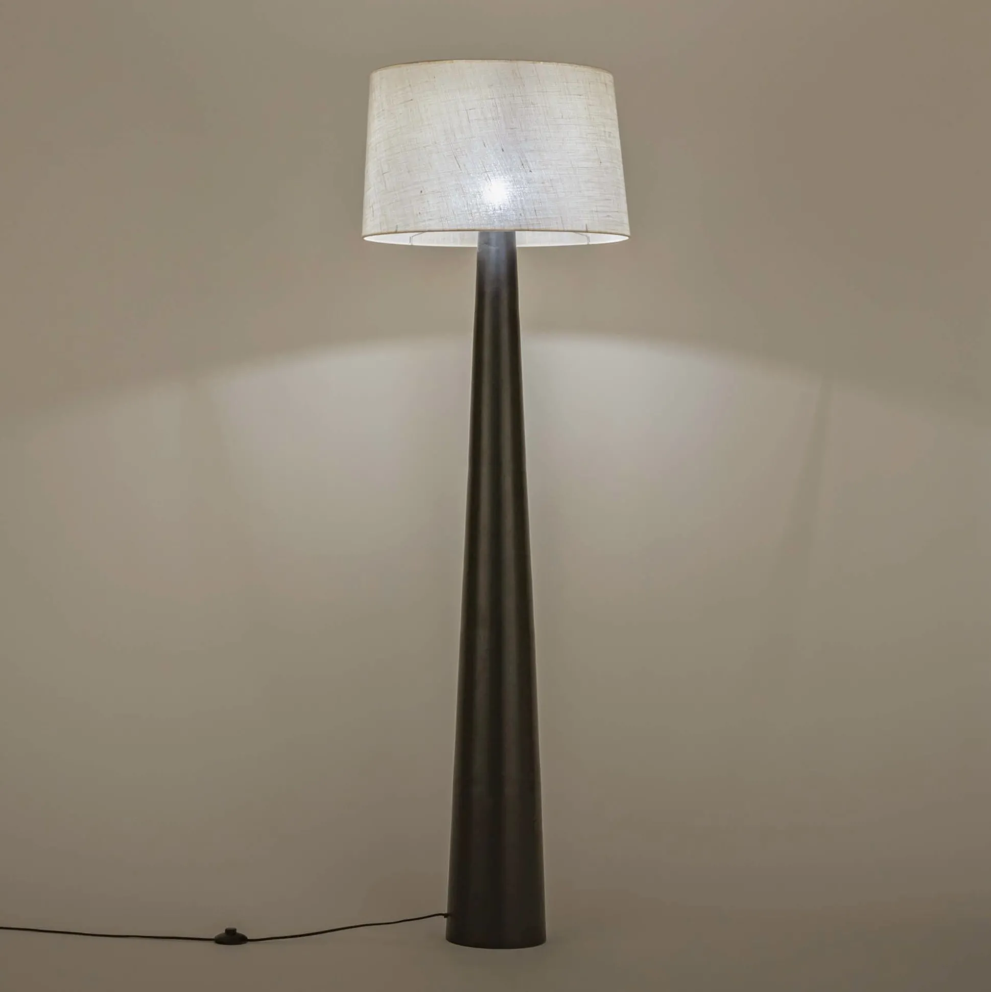 Pied de lampadaire électrifié en aluminium H162cm - noir