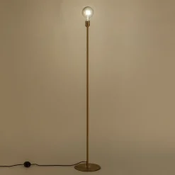 Pied de lampadaire électrifié en acier - doré H146cm