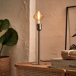 Pied de lampe à poser - gris argenté H37,2cm