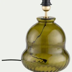Pied de lampe électrifié en verre D20cm - vert