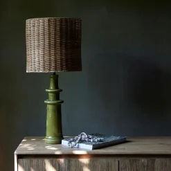 Pied de lampe électrifié en céramique D12cm - vert