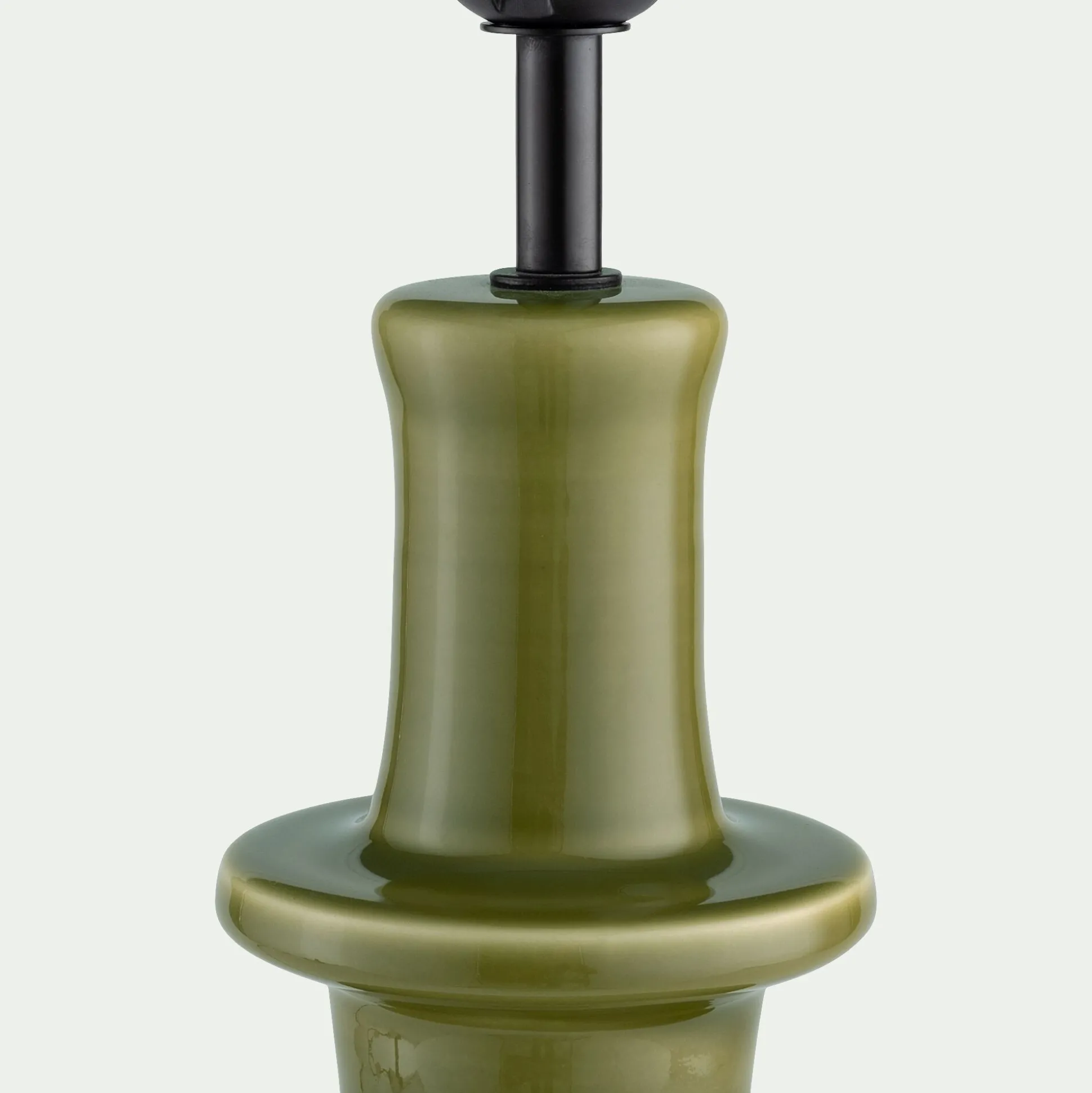 Pied de lampe électrifié en céramique D12cm - vert