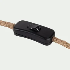 Pied de lampe électrifié en grès D28cm - vert