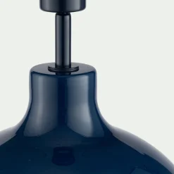 Pied de lampe électrifié en verre D34cm - bleu