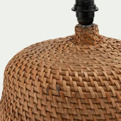 Pied de lampe électrifié en rotin H57cm - naturel