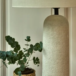 Pied de lampe électrifié en fibre de verre D13cm - blanc